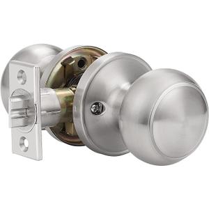 1 Pack Ball Shape Hall and Closet Door Knob,Keyless Stainless Steel Passage Door Knob,Classic Brushed Nickel Door Handles