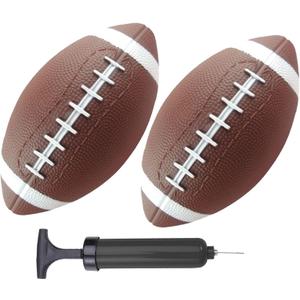 ABAJI Toy Football 2PCS 6 inch Small Mini Ball for Kid Toddler Soft Rubber Come with Random Color Pump Needle Boys Girls Gift Party Decor (Red Brown)