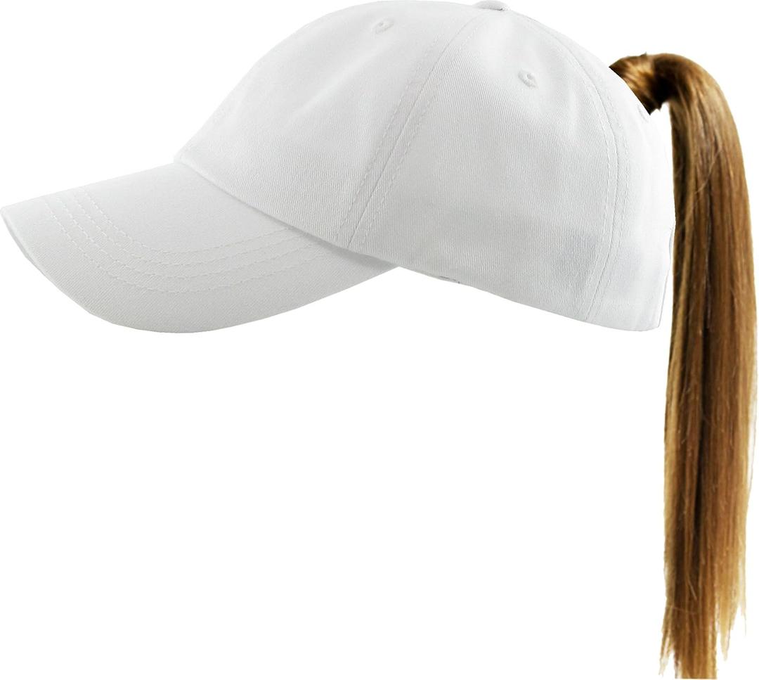 Classic Plain Ponytail Messy High Bun Headwear Adjustable Cotton Trucker Mesh Glitter Hat Baseball Cap