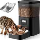 Espelho Automatic Cat Feeder- 4L Timed Cat Food Dispenser 1-6 Meals Control for Cat and Small Dog- Auto Pet Feeder with Desiccant Bag Keep Fresh for Reliable Easy Set Up and Clean- Voice Recorder
