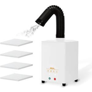 Desktop Air Purifier & Fume Extractor for Laser Engraving, Activated Carbon and HEPA Filter, 99.97% Filtration, 120 to 180m/h Suction, 58dB, 3-Speed, Portable Smoke Cleaner for 110V to 220V Voltage