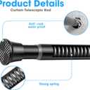 1Pack Black Tension Curtain Rods 31 to 76 Inch Small Curtain Rods No Drilling Short Tension Rod Adjustable Spring Curtain Rod for Windows Door Closet Pressure Rod