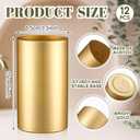 12 Pcs 6 Inch Gold Cylinder Vases for Wedding Centerpieces Tall Decorative Hurricane Candle Holder Bulk Acrylic Gold Flower Vases for Home Office Wedding Decorations