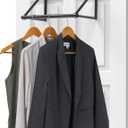 Simple Houseware Over The Door Clothes Hanging Rod, Black