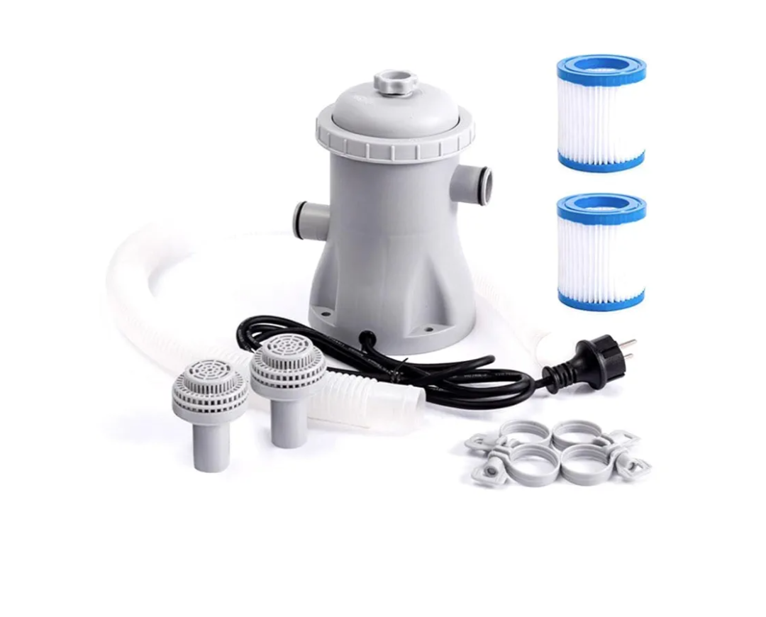 Pool Filter Pump 330 GPH Paddling Pool Electric Water Pump With 2 Pool Filter Cartridge Pool Pumps Above Ground Small Pool Cleaner