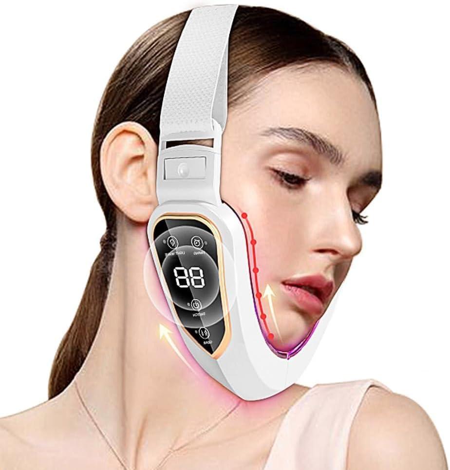 Double Chin and V-Shaped Face Device with 5 Modes & 12 Adjustable Intensities - Intelligent Electric V-Line Lifting Machine for Women