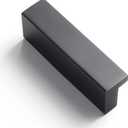 Goo-Ki Cabinet Handles 12 PCS - Black Drawer Pulls 1-1/4 in (32mm) Hole Centers - Tilted Solid Drawer Handles for Kitchen Cabinet Pulls - Finger Pull