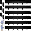 Steel Landscape Edging - 40" LX 6" H Metal Garden Edging - Landscape Lawn Edging - 20FT Total 6 Pcs - No-Dig Hammer Heavy Duty Metal Edging Bendable Border Strips for Lawn Yard Black GJWCVL - 6 Clips