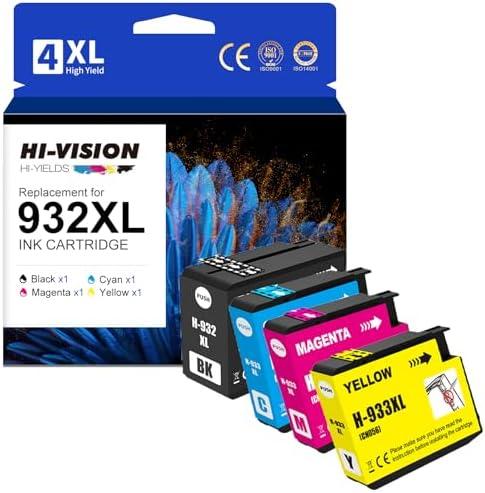 HI-VISION HI-YIELDS Compatible Ink Cartridge Replacement for HP 932XL 933XL 932 XL 933 XL for HP OfficeJet 6600 6700 6100 7110 7612 7510 7610 7620 Printer (Black, Cyan, Yellow, Magenta, 4 Pack)