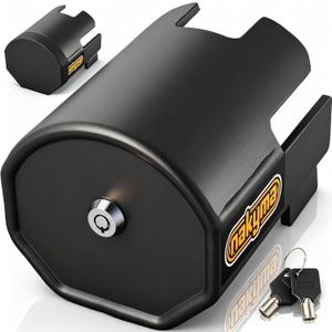 [Upgraded Version] Trailer Coupler Lock for 2-5/16", 2", 1-7/8" Couplers, Heavy Duty Trailer Tongue Lock, Trailer Hitch Lock with Weatherproof Silicone Cover, RV & Trailer Lock Secures Safety Chains