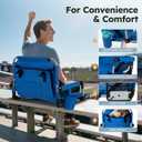 LET'S CAMP Folding Stadium Seat Bleacher Chair with Cup Holder, Mesh Bag and Hide Hooks, Portable Stadium Chair with Back and Cushion,  2pack