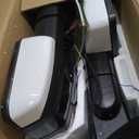 Towing Mirrors for Chevy Silverado/GMC Sierra 1500 (2014 2015 2016 2017 2018), 2500HD 3500HD (2015 2016 2017 2018 2019) Turn Signal/Running Lights Power Heated (Painted White), Dotted Light