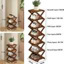 YYW Shoe Rack, Foldable Bamboo Shoes Shelf, Freestanding Shoe Storage Organiser for Entryway, Bedroom, Closet, Hallway - Functional, Natural Shoe Rack (Brown, 4 Layers)
