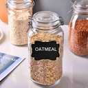 Flrolove 78oz Glass Storage Jars with Airtight Lids Set of 3, Pantry Storage Containers with Lids, Square Large Airtight Glass Jars, Perfect for Kitchen Canning Cereal, Pasta, Flour, Coffee Beans