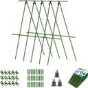 Breeze Touch Garden Trellis for Climbing Plants Outdoor, 40 Pack 17" Tomato Stakes Set with Clips & Connectors,Garden Plant Stakes, Tomato Frame, Cucumber Trellis for Raised Bed & Potted Plants