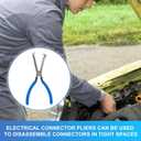 Electrical Disconnect Pliers, Automotive Electrical Connector Pliers Spark Plug Pliers Car Electrical Plug Pliers for Easily Disconnection The Locking-Push Tab Electrical Connector(Blue)