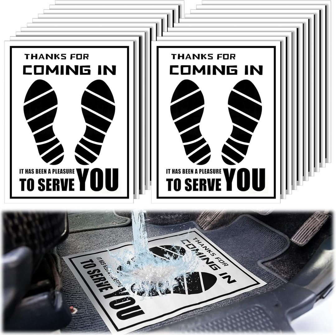 Frienda 500 Pcs Waterproof Paper Car Floor Mats Disposable Floor Pads Covered Plastic Film Automotive Foot Mat for Vehicle Supplies(White,20 x 15 Inch)