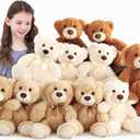 MaoGoLan 12 Pack Teddy Bears in Bulk, 14inch Small Stuffed Animals Teddy Bears for Baby Shower Wholesale Plushies for Themed Birthday Wedding Party Favors - 3 Colors