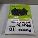 Pureegg Plastic Table Cloth Disposable 10 Pack, 84'' Round Table Cloths, Halloween Party Decorations, Summerween Decor, Halloween Tablecloths, Round, Plastic Cover, Leakproof & Sturdy, Black