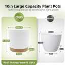 QCQHDU 10 inch Plant Pot, 2 Pack Planters for Indoor Plants with Drainage Holes & Saucer, Outdoor Flower Pots Home Garden Modern Decor