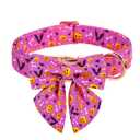 Pumpkin Pet Collar Halloween Dog Collar With Bow - Pink