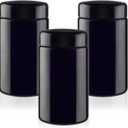 3 Pcs 200ml/6.7oz Black Glass Jars Empty Round Glass Containers for Coffee Powder Slime Makeup Cream Lotion Cosmetic