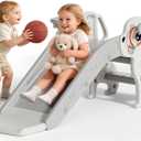 BIERUM Toddler Slide, 4 in 1 Kids Slide for for Age 1-3 Indoor Outdoor, 45.3"x15.7"x19.7"