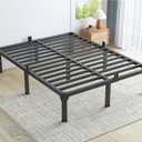 Full Bed Frame with Mattress Slide Stopper, 18 Inch Metal Platform Bed Frame, Heavy Duty Tall Bed Frame No Box Spring Needed with Large Storage Space, Easy Assembly, Noise Free
