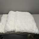 White Bathroom Rug Set 2 Piece Fluffy Non Slip Bath Mat Set Washable Plush Luxury Toilet Rug and Bath Rug Set for Bathroom Floor, 22x24 + 24x36 inches (22''x24'' Toilet Rug +24''x36'' Bath Rug)