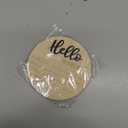 Baby Announcement Sign, 5.9 Inch Wooden Hello World Newborn Welcome Sign Birth Baby Name Plaques for Photo Props Baby Shower Hospital Nursery(Black)