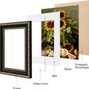 Eletecpro 5x7 Picture Frames Set of 4, Gothic Frames with Glass Cover, 5 x 7 Vintage Photo Frame Displays 4x6 Photo with Mat or 5x7 without Mat for Tabletop or Wall Decor, Black Gold