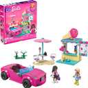 MEGA Barbie Kids Building Toy Set, Convertible & Ice Cream Stand with 226 Pieces, 2 Micro-Dolls and Accessories, Pink, Ages 6+ Years