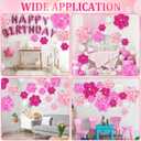 Giant Paper Flowers Artificial Large Paper Flower Decoration for Handcrafted Wall Backdrop Christmas Mexican Wedding Graduation Bridal Shower Birth Party Supplies(Pink Gradient,18 Pcs)