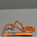 Dog Leash Chew Proof, Chain Leash Anti Chew Dog Leash for Large Dogs Heavy Duty, Indestructible Metal Leash Anti Bite Chain Link with Woven Cord Soft Padded Handle (Orange, 4FT) (4FT(80-150lb))