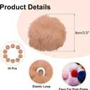uxcell 3.5 Inch Faux Fur Pom Pom Balls, 10 Pcs Khaki Fluffy Soft Faux Fur Pom Poms for Hats with Elastic Loop for DIY Knitting Hats Keychain Scarves Gloves Bags Shoes Accessories