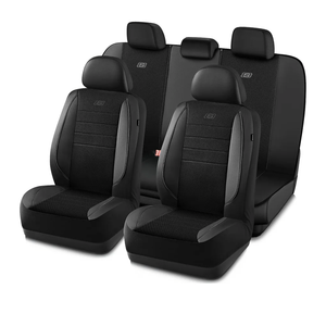 Skechers Air-Cooled Memory Foam Seat Covers,Mesh Thick Car Seat Covers,Piping Leather Car Seat Cover,Airbag Compatible,Automotive Comfort for Most Cars, Vans, Trucks, SUV(Black, Full Set)