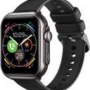 Fitness Smart Watch for Men Women: 1.85" Smart Watch with 30 Days+1000 mAh Battery Life Make/Recive Call Heart Rate SpO2 Sleep Monitor 120+ Sport 5ATM Fitness Tracker (Jet Black)