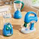 PEADUCK 3-in-1 Play Kitchen Appliances Set for Kids, Pretend Play Toys with Blender, Mixers, Water Dispenser, Realistic Sounds & Light, Birthday Gifts for 3-8 Year Old Girl