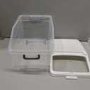 Sunnyray 4 Pcs Rice Storage Container 22 lb Airtight Flour Container with Wheels Measuring Cup Clear Pet Food Cube Dog Cat Birds Food Bin Grain Cereal Organizer Box for Dry Baking Supplies(White Lid)