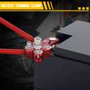 4-Way Lead Acid Battery Terminal Connector Clamps Battery Cable Ends for SAE/DIN/EN Tapered Top Post with 8AWG to 4/0 AWG, Positive & Negative Set, Battery Terminals with OEM Top Post