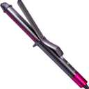 1 1/4 Inch Curling Iron, Ceramic Coated Hair Curling Wand, Rapid 430F Heating, Temperature LED Display, 6 Temperature Settings, 60 Minutes Auto-Off (Pink)