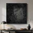 Large Framed Black Abstract Wall Art, Modern Square Canvas Painting Artwork for Walls, Minimalist Dark Moody Pictures for Living Room Bedroom Dining Room Hallway Office Wall Decor, 36x36 In
