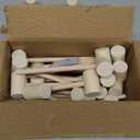 36 Pieces Mini Wooden Hammers Gavel Toy for Kids, Natural Wood Crab Lobster Seafood Mallets