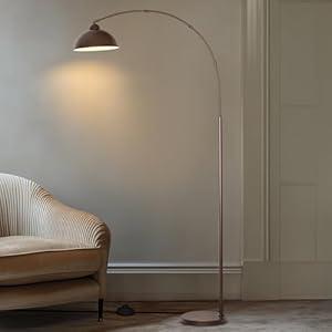 EOEYYOYB Floor Lamp with 3 Light Modes Adjustable– Modern Arc Standing Tall Lamp Dimmable Brightness, Perfect for Living Room, Bedroom, and Office, Brown