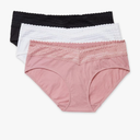 Warner's Women's Blissful Benefits Dig-Free Comfort Waist with Lace Cotton Hipster 3-Pack Ru2263w