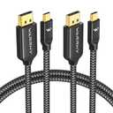 Warrky USB C to DisplayPort Cable (8K 60Hz, 4K 240/144Hz), [Aluminum Shell, Gold-Plated Plug] Thunderbolt 3/4 to Display Port Cord Compatible with MacBook Pro/Air, iPad Pro, Surface - 6ft (2Pack) (Grey)