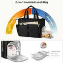 TOPEAST Work Bag for Women, Lightweight Nurse Tote Bag with Food Compartment, Teacher Work Tote with Water Bottle Holder