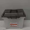 Staples File Box Portable Storage Tote, Letter Size, Clear Plastic