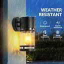 Porch Light Outdoor, Matte Black Exterior Front Porch Light with E26 Socket, Outdoor Wall Light,Exterior Wall Light, Doorway, Garage,2-Pack(Bulbs Not Included)