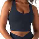 YITTY Active Women's UltraLuxe Built-in Bra Tank Top, Athleisure, 4-Way-Stretch (2X, Deep Navy)